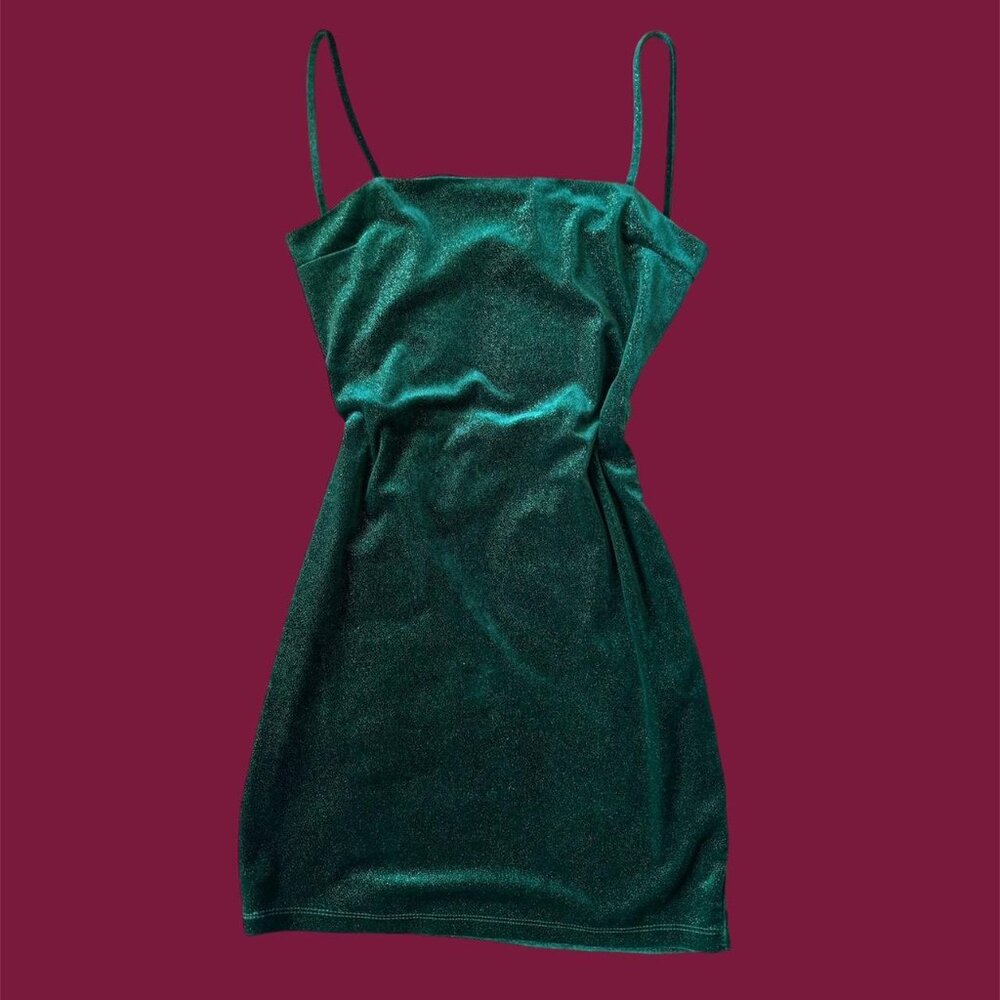 s/m sparkly emerald green mermaid mini dress 🪸